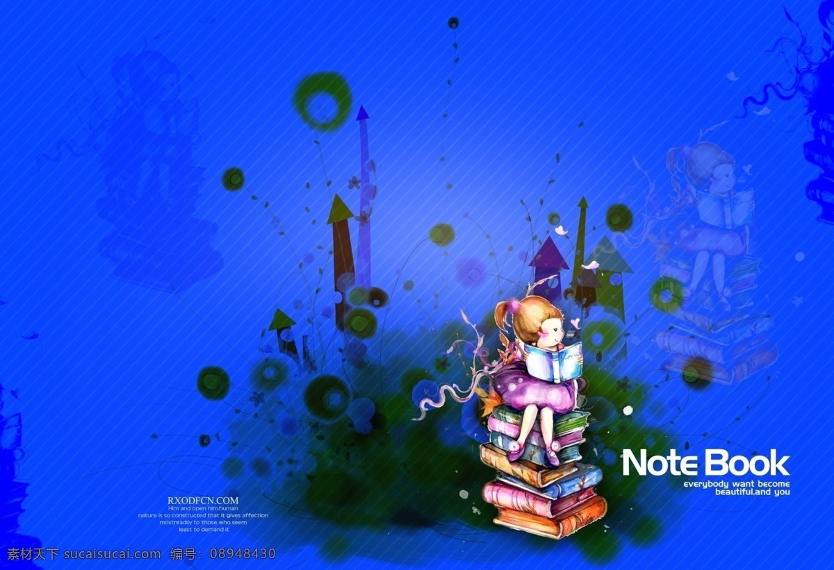 蓝色 梦幻 卡通 封面 创意 儿童 原创设计 原创画册