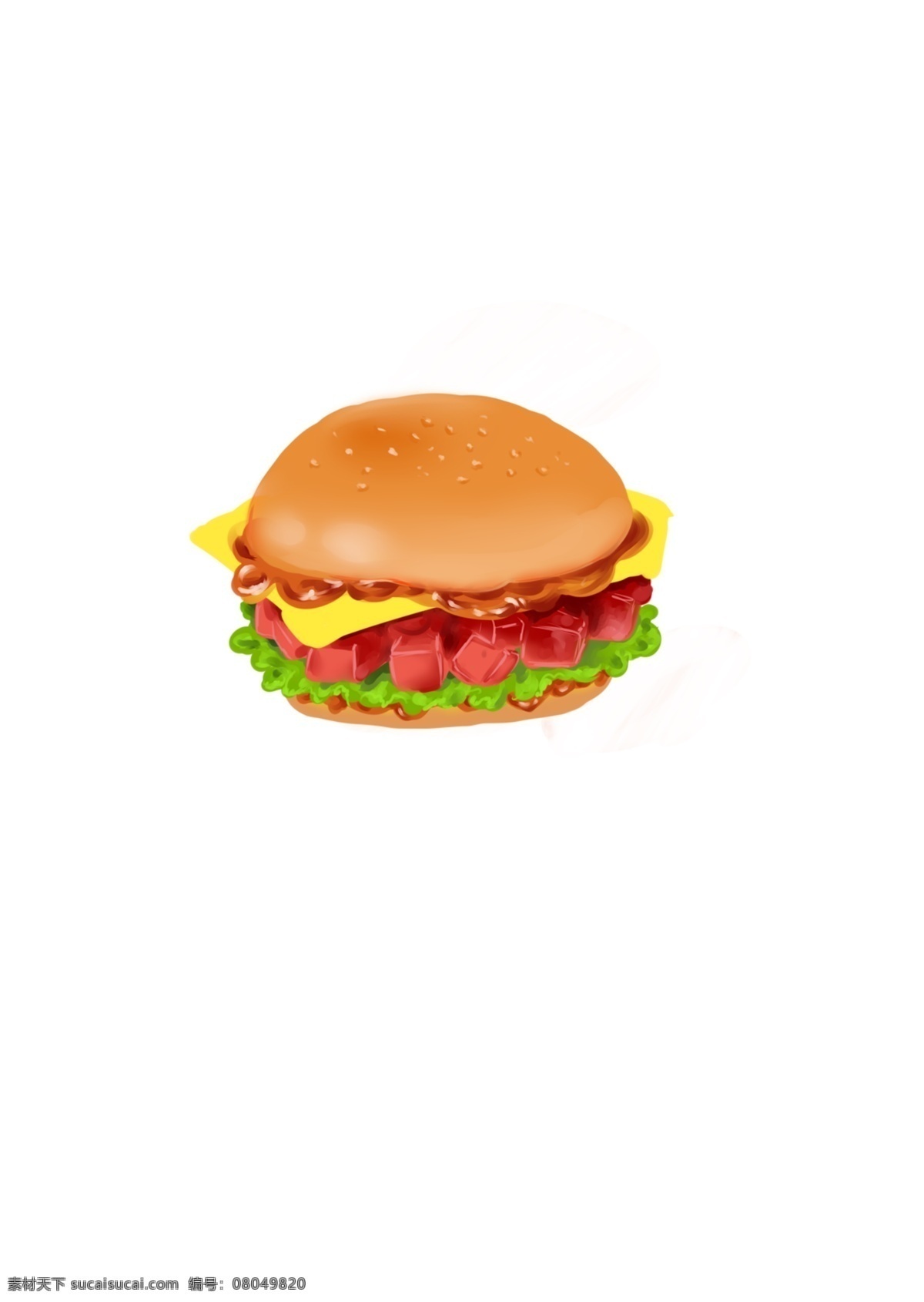 手绘 汉堡 装饰 图案 食物 快餐 插图 卡通