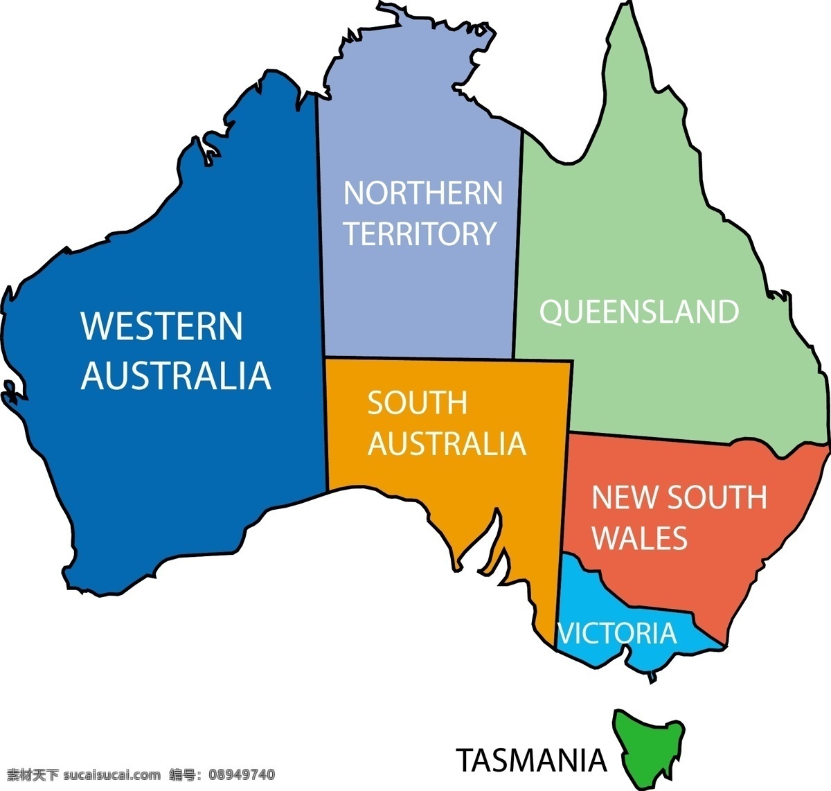澳大利亚 澳大利亚地图 矢量 地图 矢量地图 白色