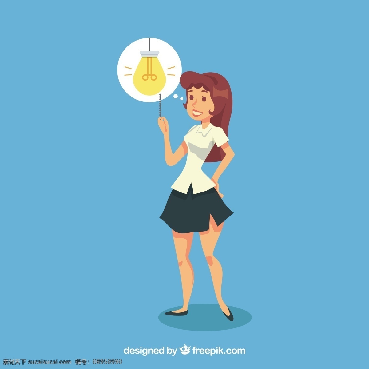 想法 女 商人 插图 有想法的 女商人
