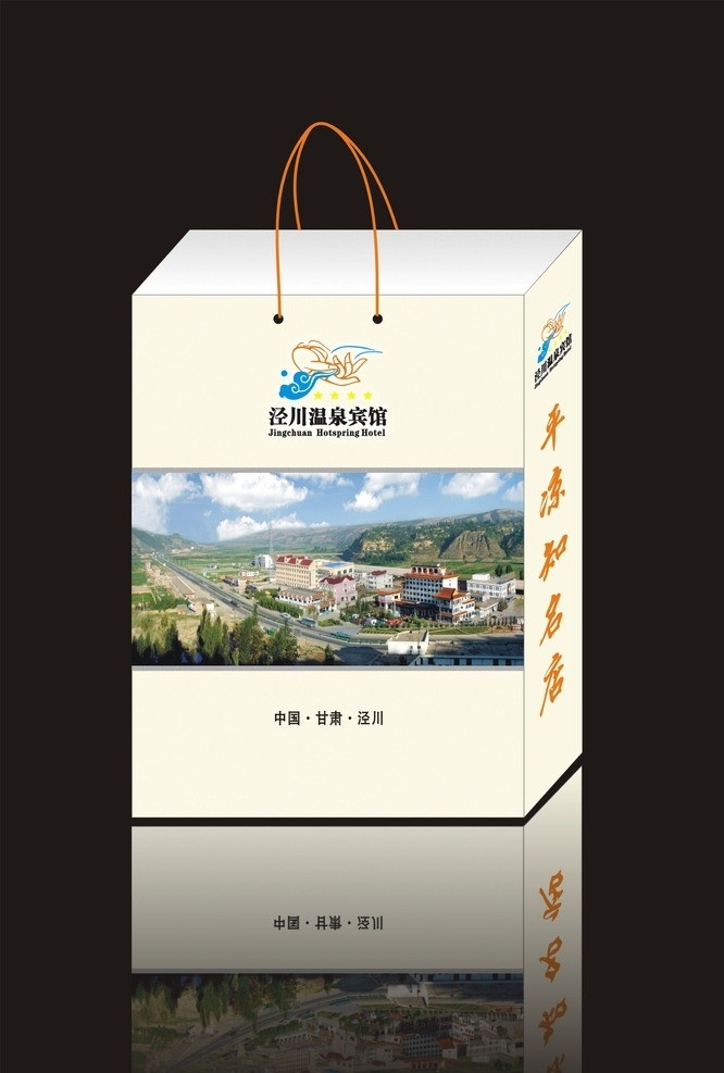 手提袋 温泉 宾馆 手提袋设计 袋子设计 酒店 宣传 矢量