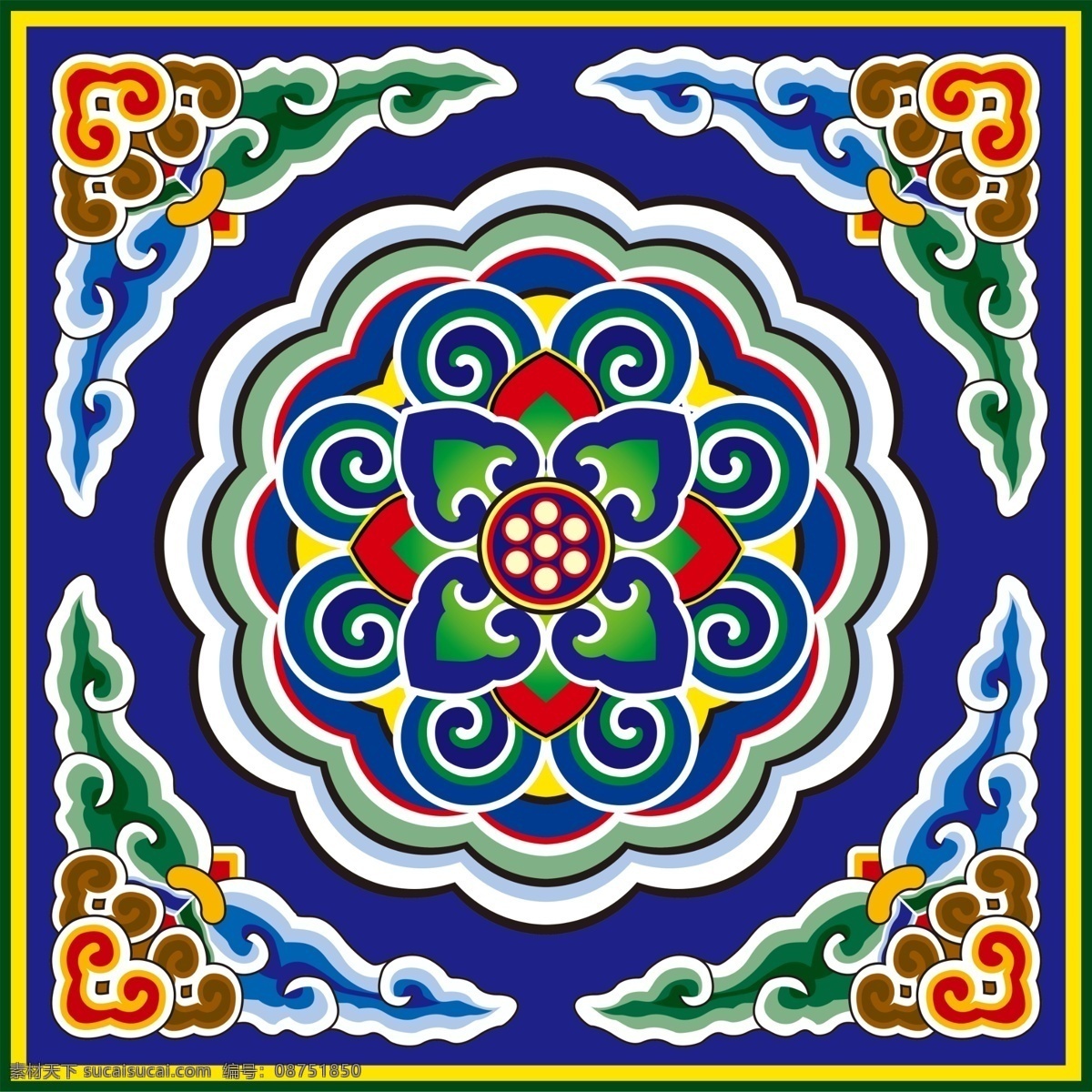 传统纹样 藻井纹 清代 复古 中式 室外 方圆形 线面 纹饰 装修 室内 底图 藻井是 敦煌图案 中的精华 中国传统 建筑 中 室内顶棚 独特装饰 边框 线条 线描 底纹边框 背景底纹