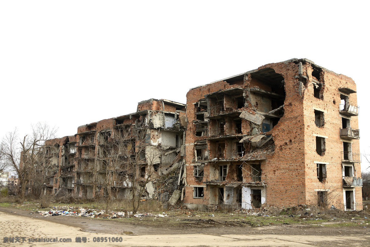 损坏的建筑 破旧的建筑 倒塌的建筑 老房屋 建筑 建筑图片 废弃的建筑 废墟 其他类别 环境家居 白色