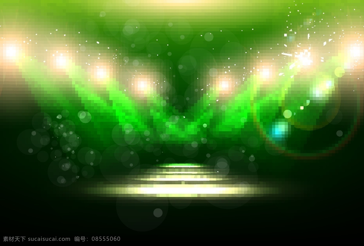 散 景 效果 闪耀 光芒 背景 抽象的党 光 绿色 绿色的背景 空间 艺术 色彩 庆典 色彩的背景下 创意 背景虚化 闪闪的 圆的 现代的 斑点