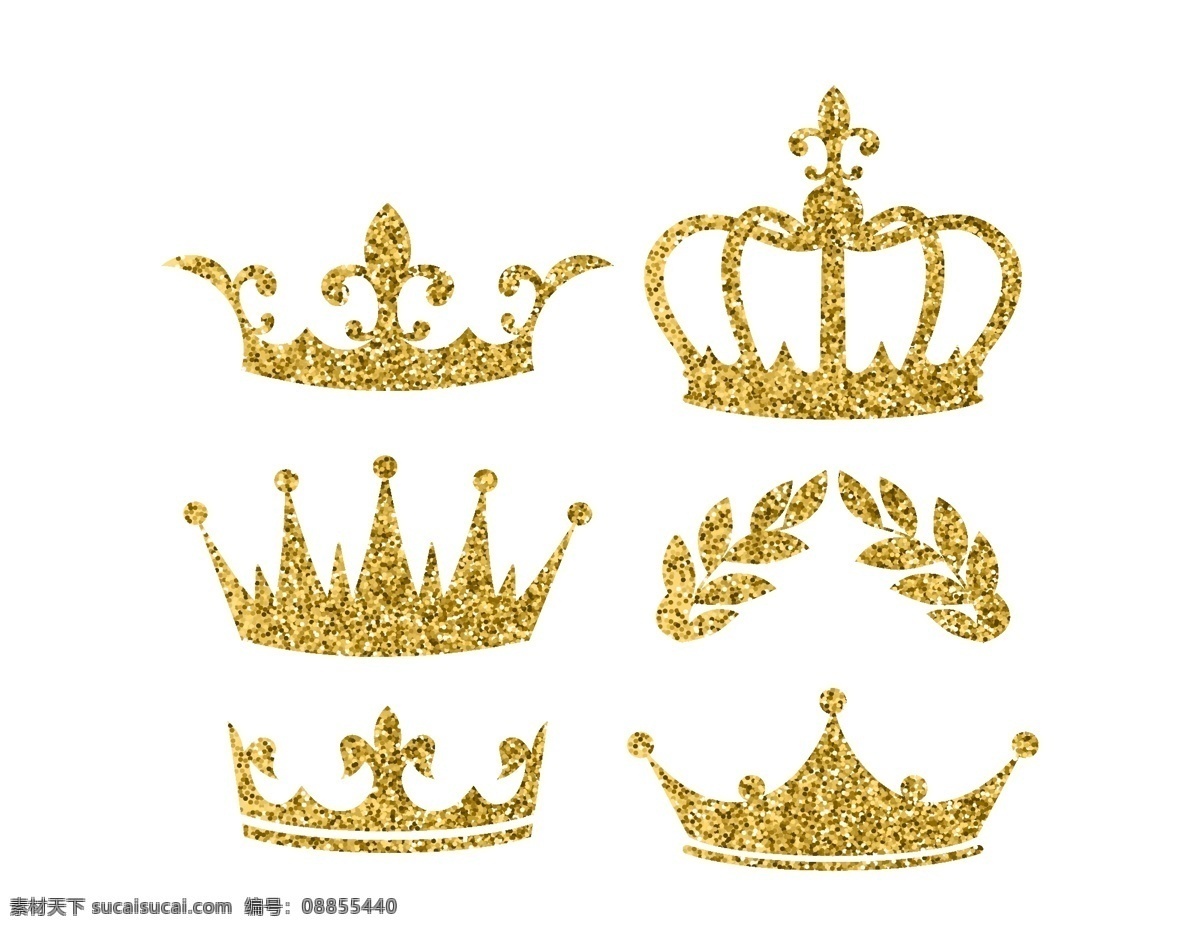 卡通 金色 黄冠 元素 小清新 华丽 金色皇冠 矢量元素 手绘 皇后冠 公主冠 ai元素