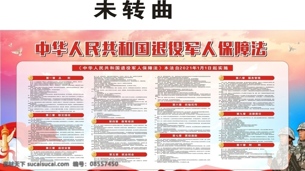 退役 军人 保障法 宣传栏 展板