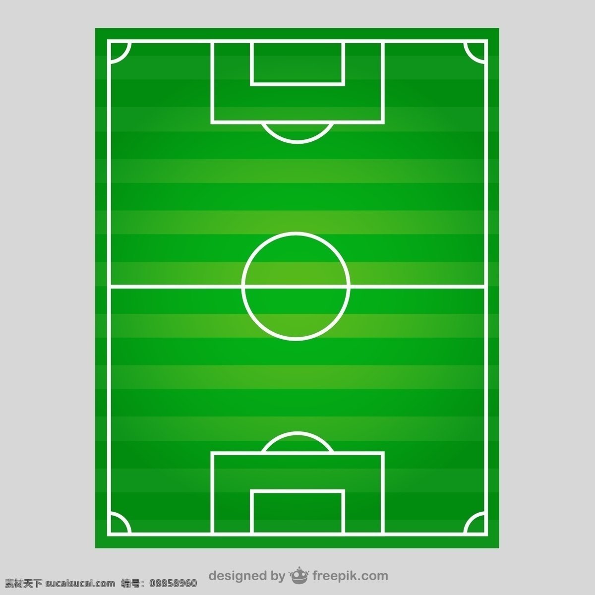 创意 足球场 俯视图 矢量 球门 球门线 边线 半场 罚球区 角球弧 足球 体育 俯视 矢量图... 绿色