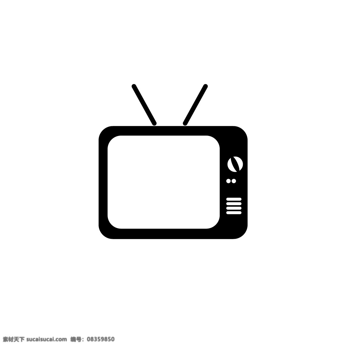 矢量图 老 电视机 黑白电视 老式电视机 天线 卫星电视
