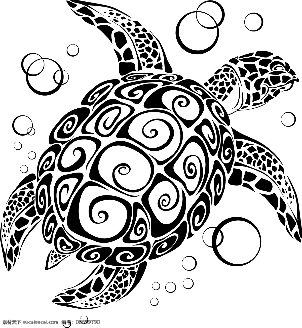海龟 乌龟 水底生物 花纹 古典花纹 龟纹 复古花纹 动物 爬行动物 两栖动物 生物世界 海洋生物 野生动物 矢量
