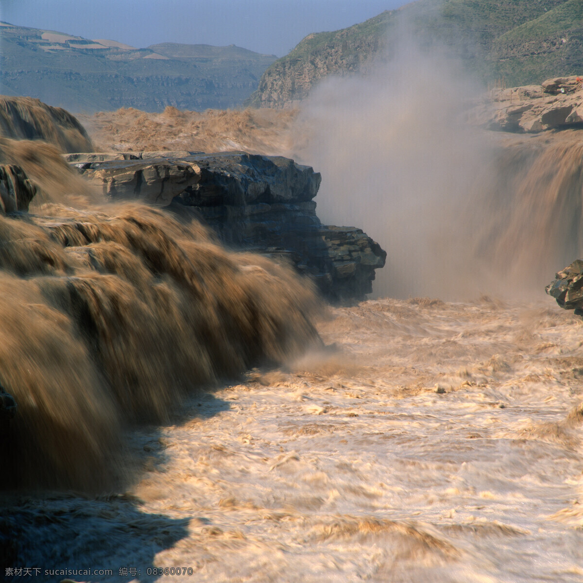 黄河瀑布 黄河 黄河水 岩石 自然景观 自然风景 摄影图库