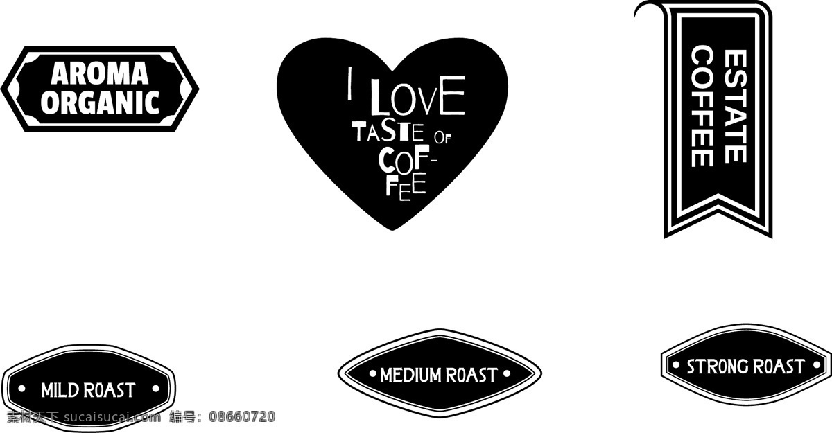 黑色 标签 式 咖啡 标志 标牌 咖啡店 矢量 咖啡标志 ai素材