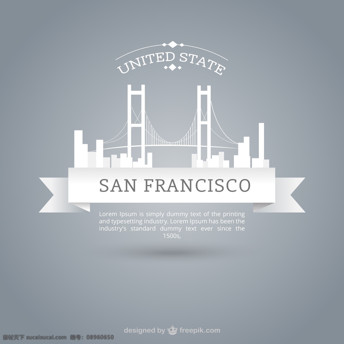 旧金山 金门大桥 标签 矢量图 图标 建筑 丝带 横幅 条幅 装饰 美国 插画 背景 海报 画册 图标按钮 标志图标 其他图标