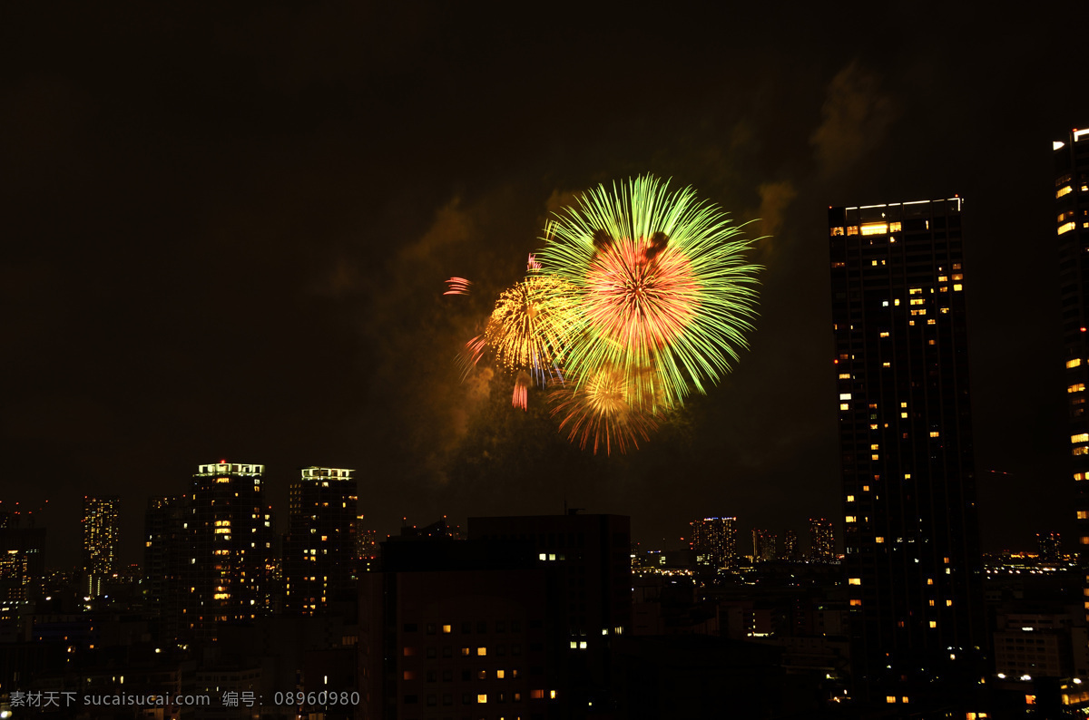 城市 夜景 烟花 礼花 烟火 礼炮 城市夜空 城市夜景 城市建筑 节日庆典 生活百科