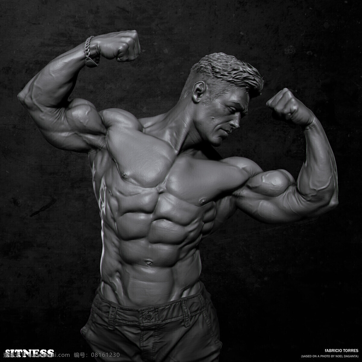 人物模型 zbrush 高精度 3d模型 肌肉男 雕刻 3d作品 3d设计