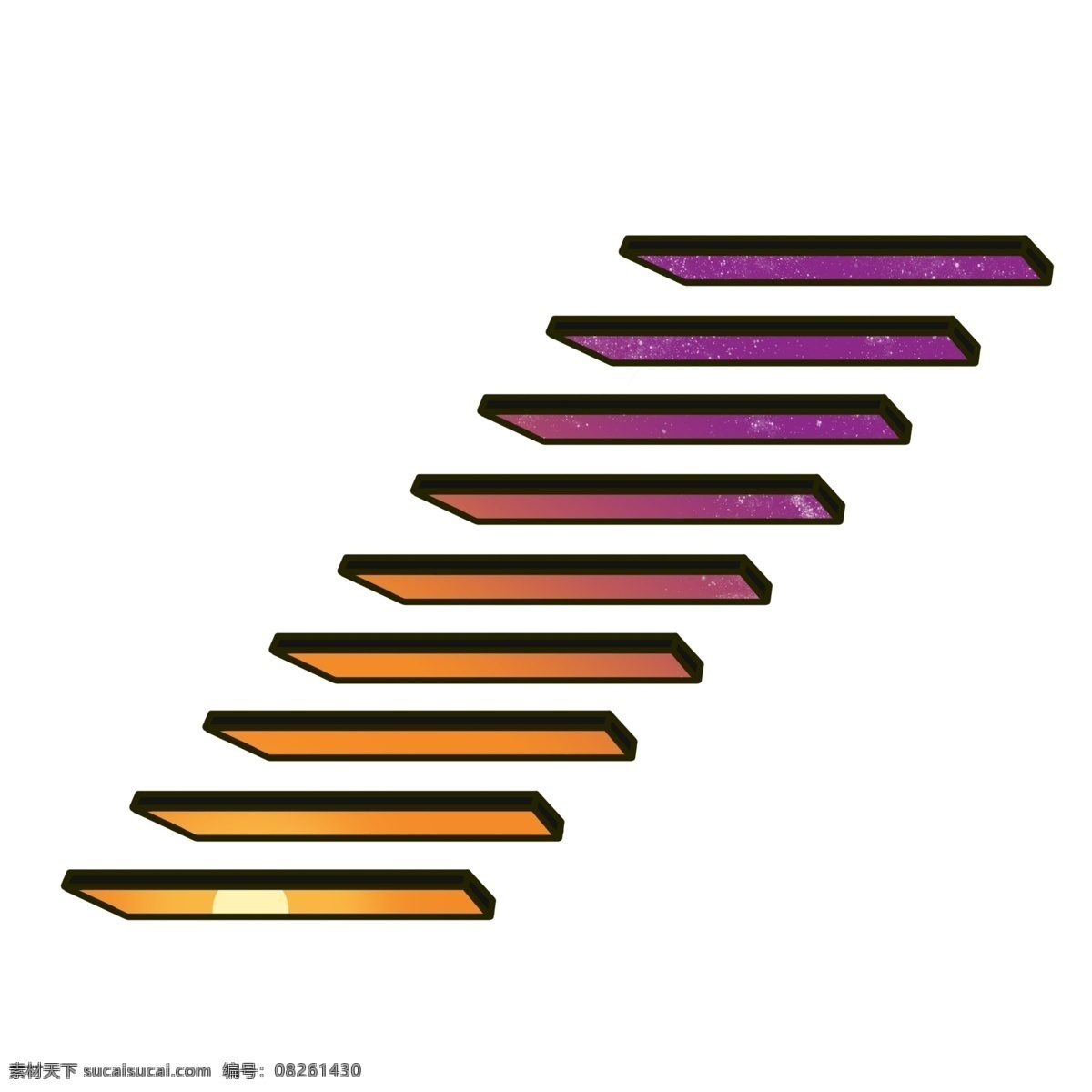 紫 黄色 楼梯 图案 插图 高高的楼梯 黄色楼梯 紫色楼梯 楼梯插画 攀爬工具 登高帮手 装饰图案 产品平台