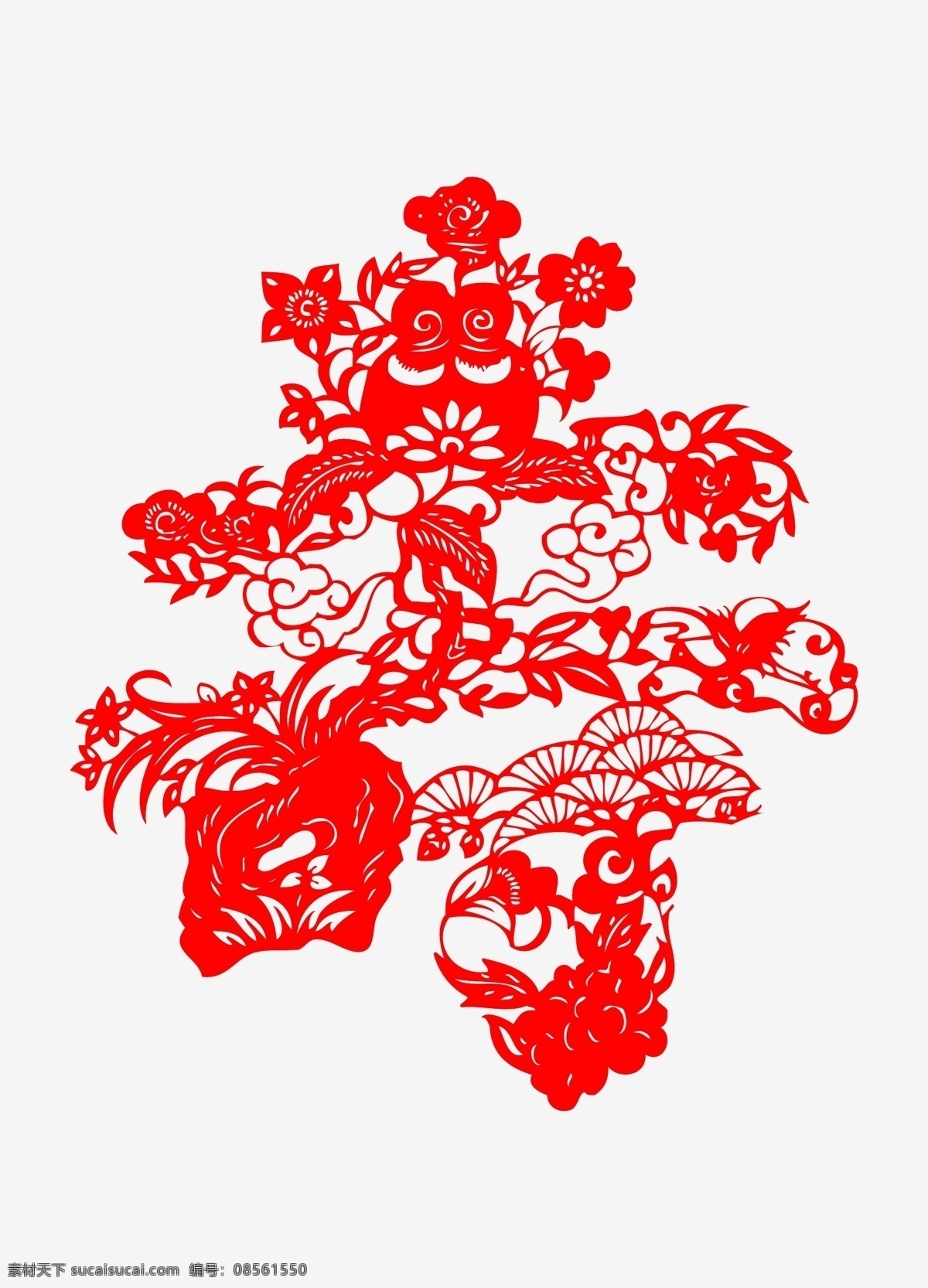 寿剪纸 寿字剪纸 剪纸寿 花卉图案 剪纸艺术 大寿 寿星 过寿 吉祥 福禄寿喜 剪纸作品 文化艺术 传统文化