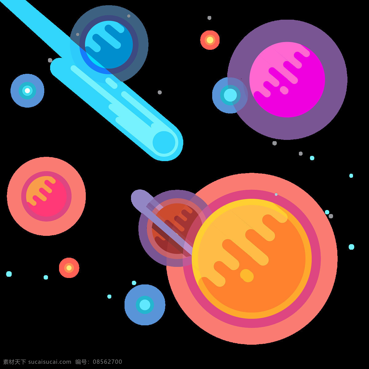 卡通 圆形 装饰 元素 png元素 飞舞 免抠元素 气泡 透明素材 吸管 颜色 圆球