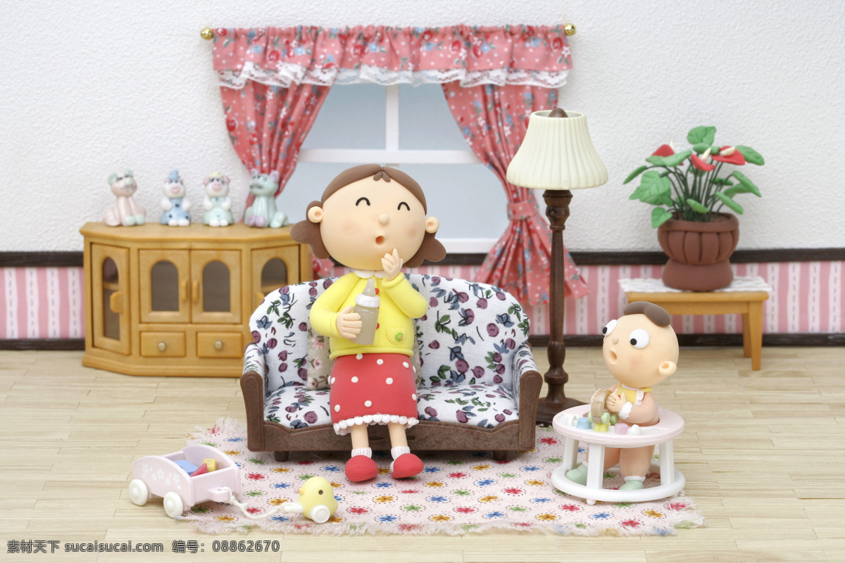 3d人物 3d设计 3d作品 茶几 窗户 花盆 卡通家庭人物 卡通人物 照看 孩子 设计素材 模板下载 照看孩子 幸福全家 幸福一家 婴儿 妈妈 看护孩子 抚养孩子 小火车 小熊玩具 客厅装饰 沙发 彩色窗帘 微笑人物 3d人物模型 家庭 成员 创意 3d psd源文件