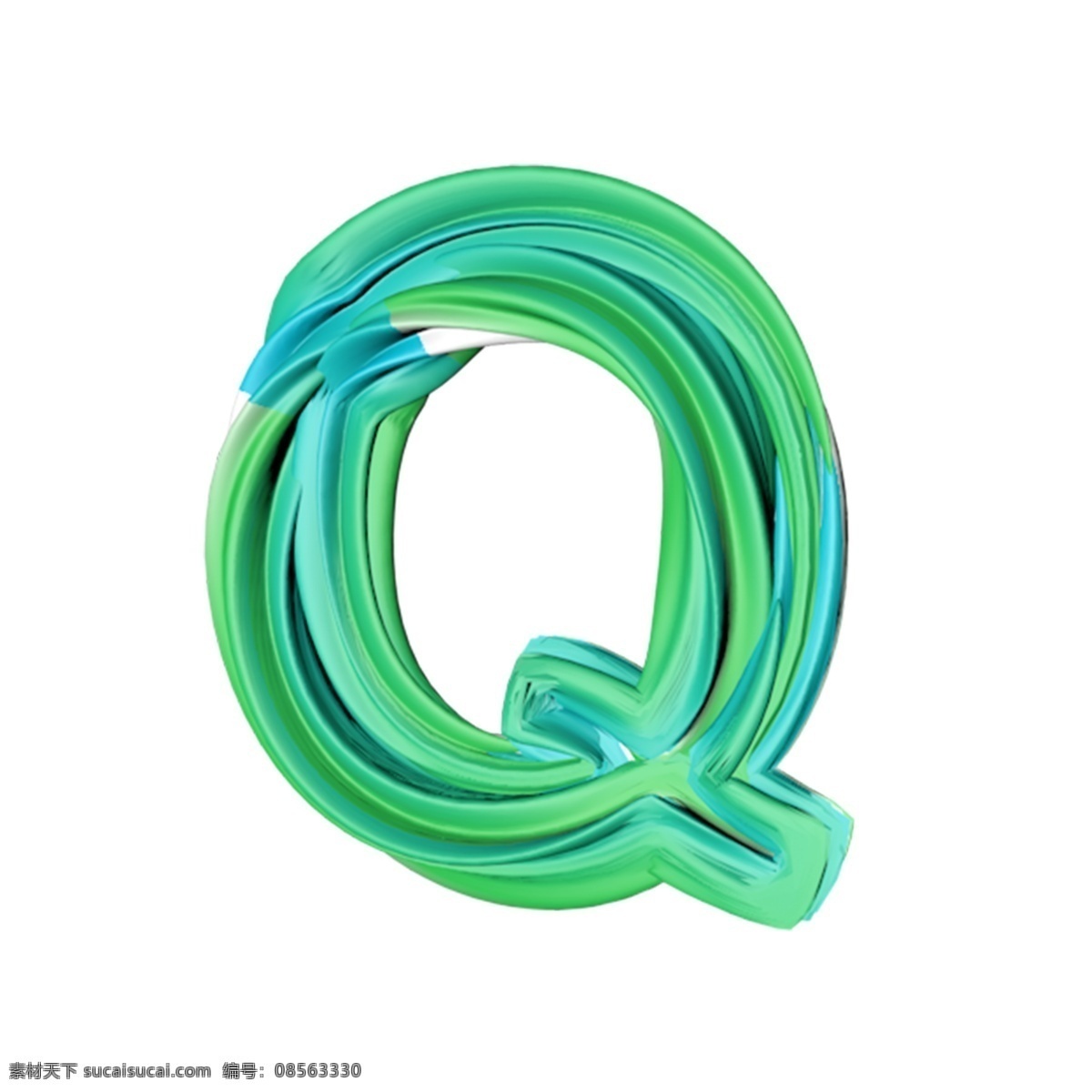 c4d 渲染 英文 字母 q 艺术 字 q艺术字 字母q艺术字