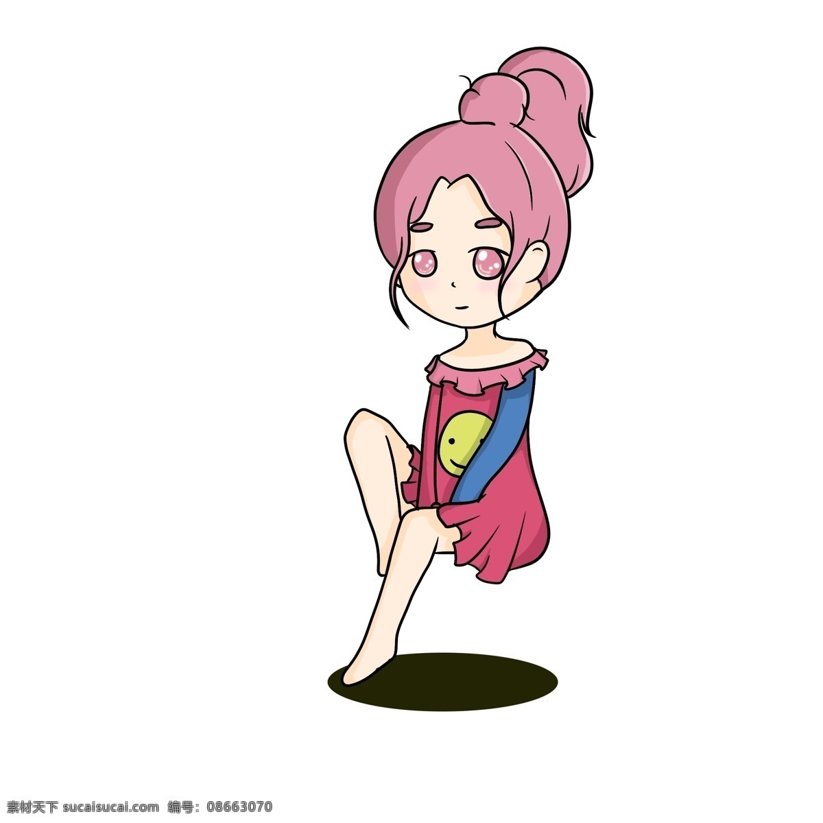 q 版 女生 元素 商用 卡通 可爱 萌系 人物
