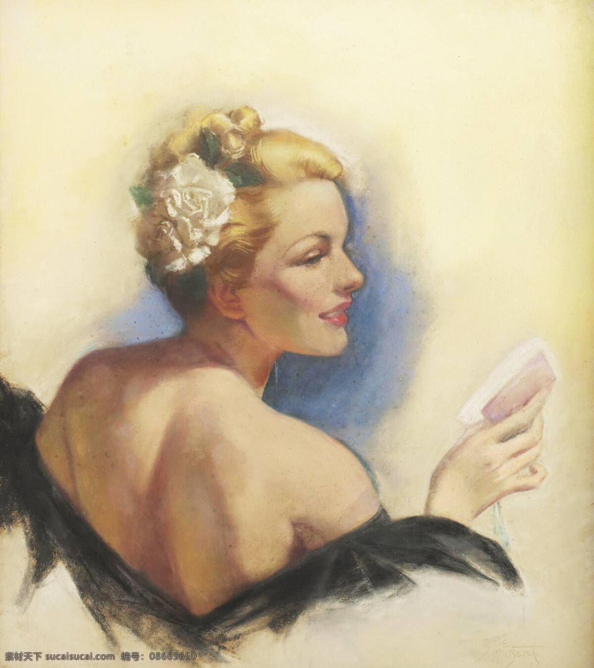 girl 侧面 插画设计素材 复古美女 花朵 绘画 绘画书法 美女招贴画 欧美 复古 招贴画 设计素材 模板下载 复古欧美美女 欧美美女 人物 文化艺术 pin up 美女 女性妇女 人物图库 插画集