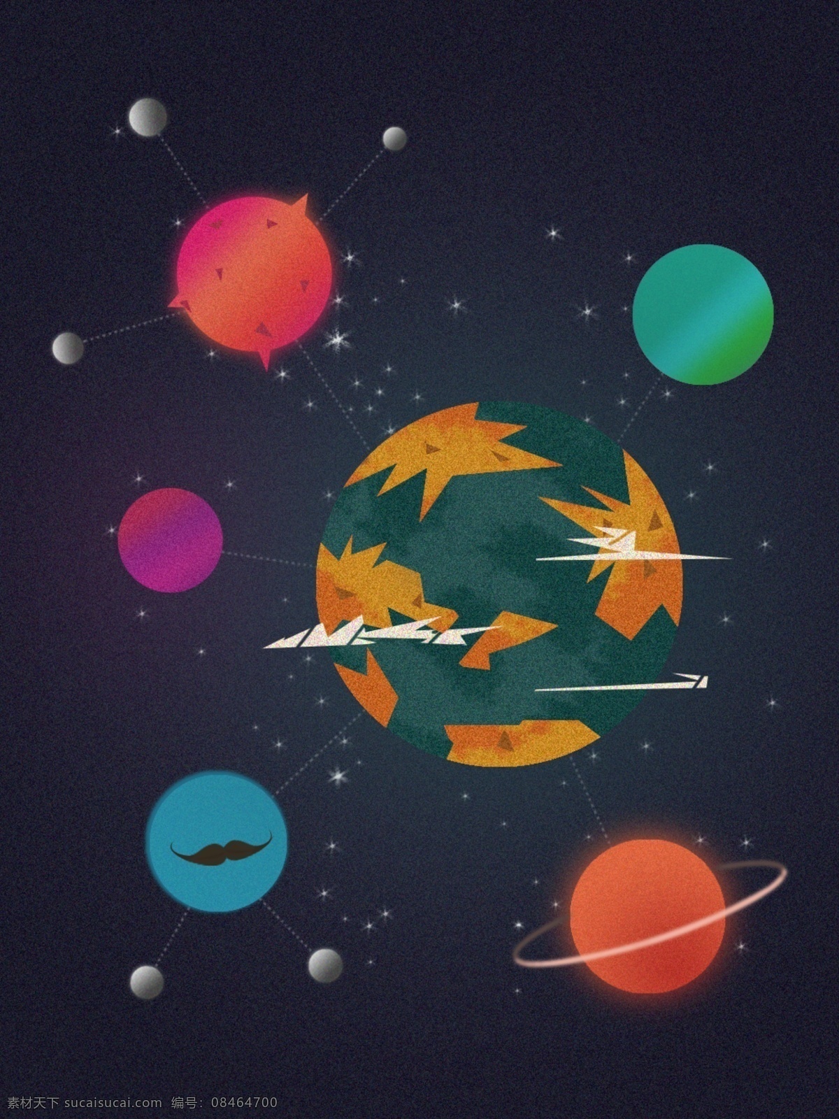 纯 手绘 黑色 系 创意 星空 背景 纯手绘 黑色系