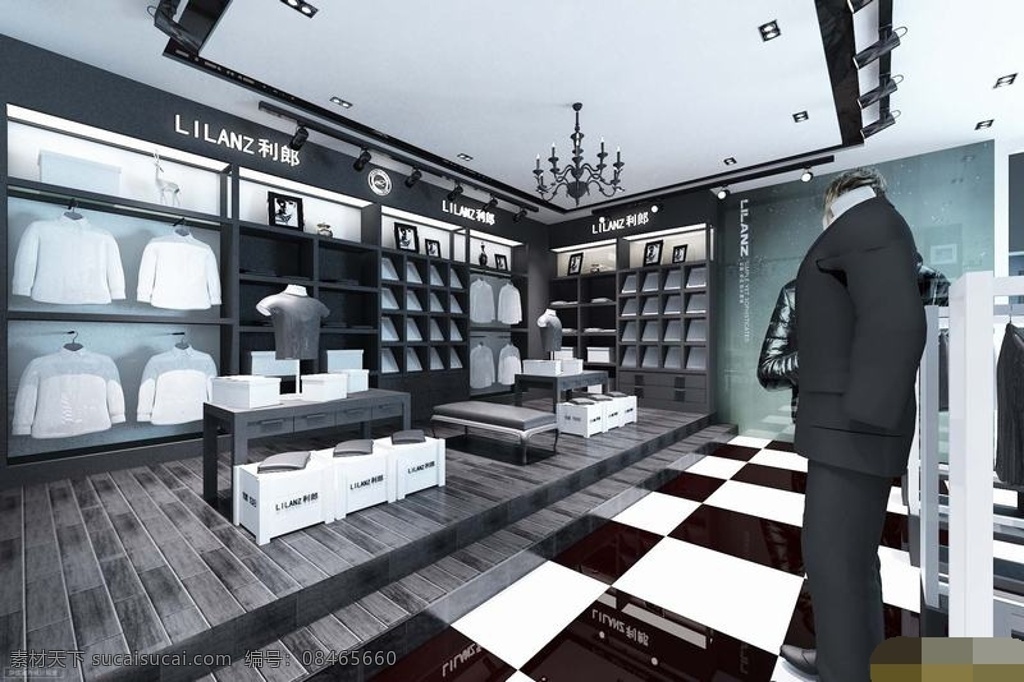 时尚 男装 店 模型 3d模型 家装模型 展览模型 3d渲染 高端模型 模型素材 时装店 服装店 专柜