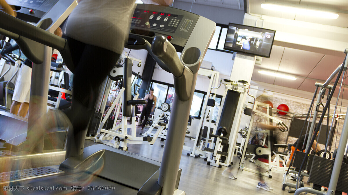健身房 里 跑步机 里德 哑铃 健身器材 健身 体育运动 生活百科 美容健身