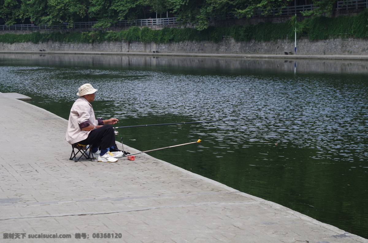 钓鱼者 钓鱼 河流 休闲 老年 生活 原创摄影 旅游摄影 人文景观