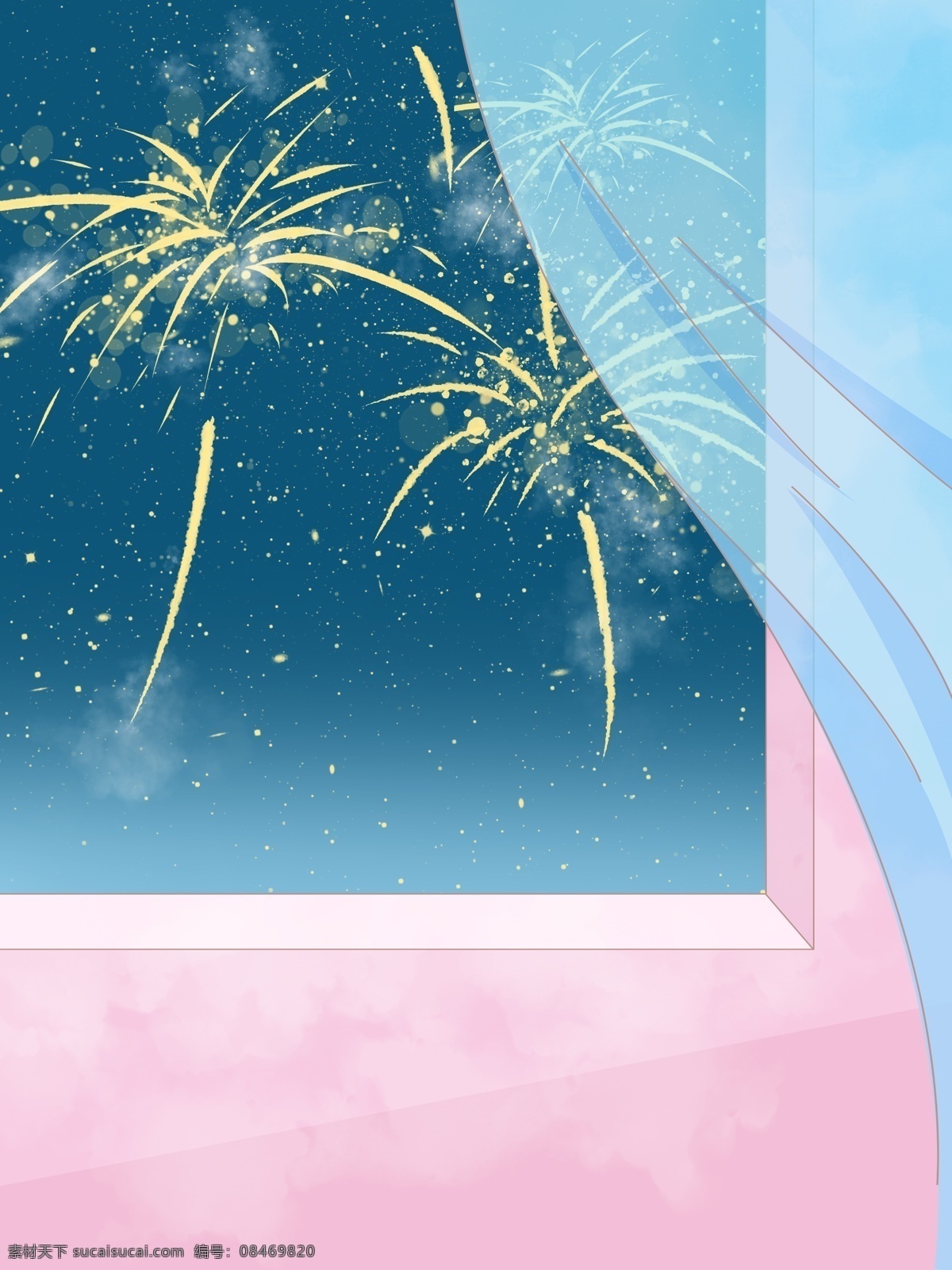 唯美 窗外 星空 下 光棍 节 背景 烟花 背景素材 广告背景 光棍节背景 一个人 孤独