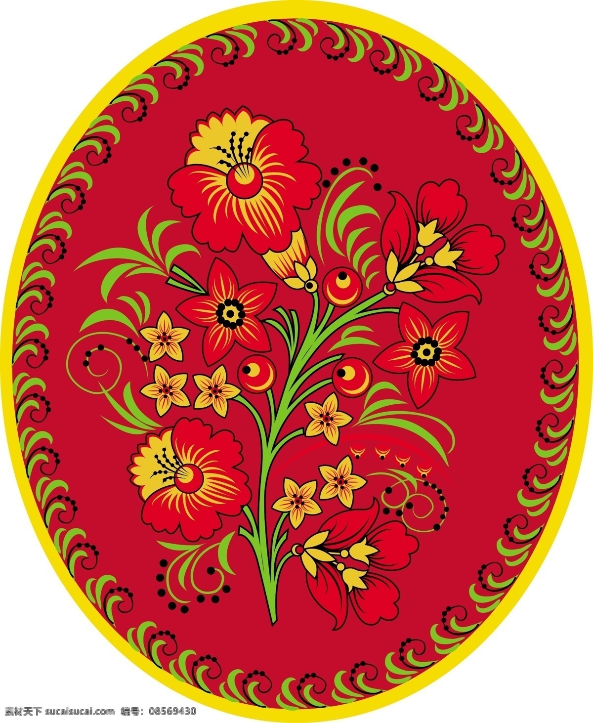 中国 古典 花纹 器皿 边纹 插画 古玩 花朵 模板 设计稿 中国风 藤蔓 叶子 素材元素 源文件 矢量图