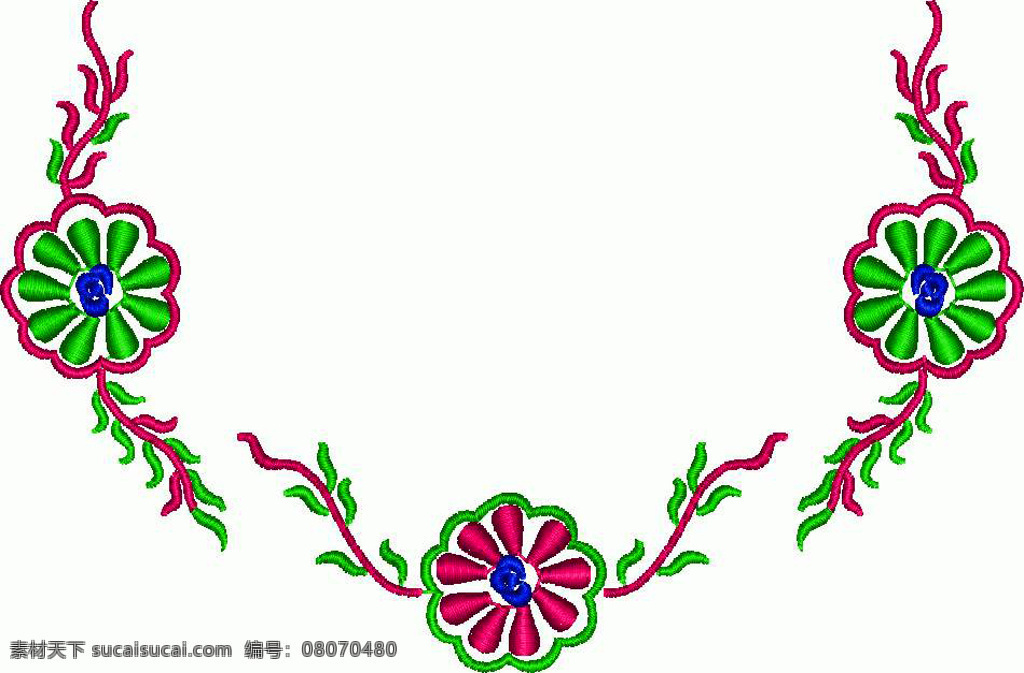 绣花免费下载 服装图案 绣花 植物花卉 领边绣花 绣花衣领 领圈 面料图库 服装设计 图案花型