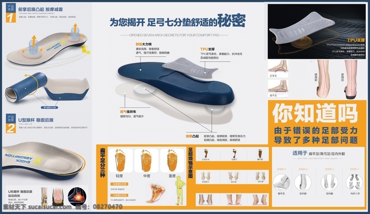 运动 减震 高 弹 按摩 鞋垫 画册 单 页 运动鞋垫 高弹pu 挂墙图 鞋垫主图 鞋垫广告 广告海报 足弓七分垫 按摩鞋垫 减震鞋垫 画册设计