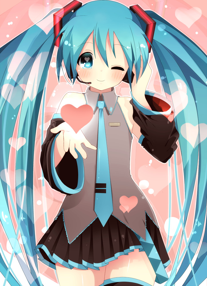 初音未来 初音 miku 长发 爱心 动漫 动漫人物 动漫动画