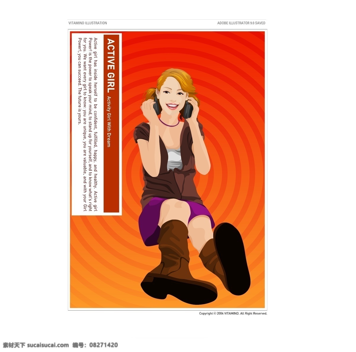 卡通美女 ai矢量图 蹲着 少女 时尚美女 时尚女孩 英文 英文字母 年轻女性 矢量人物