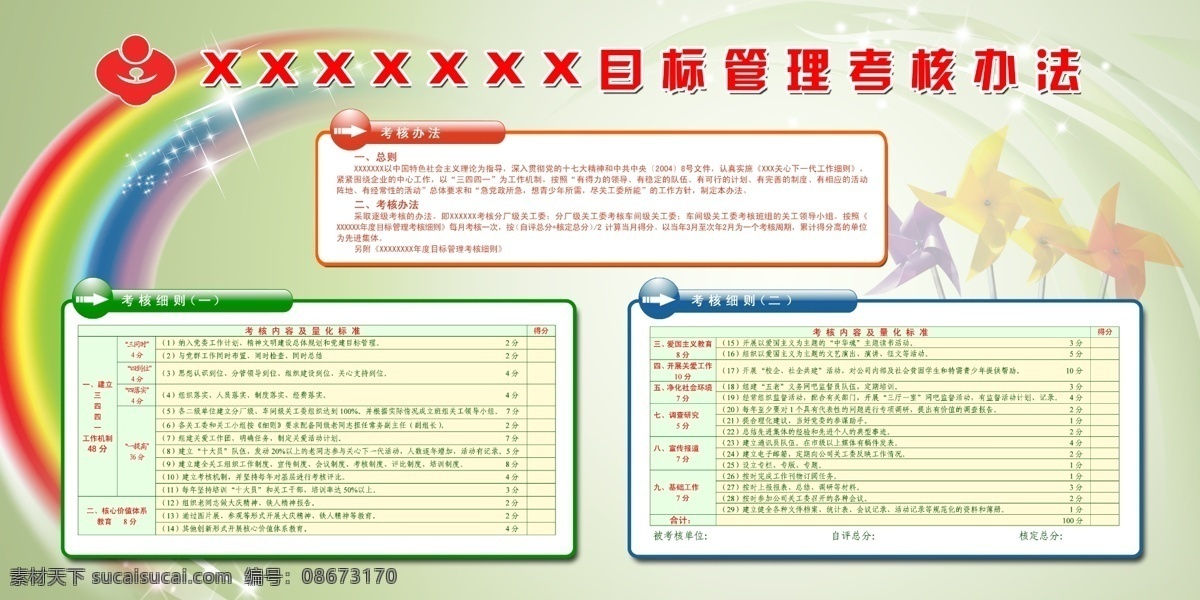 广告设计模板 图版 源文件 展板模板 制度板 考核 制度 板 模板下载 考核制度板 目标管理制度 其他展板设计
