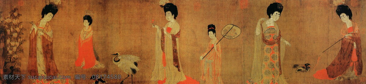 簪花 仕女图 中画传世名画 传统国画 文化艺术