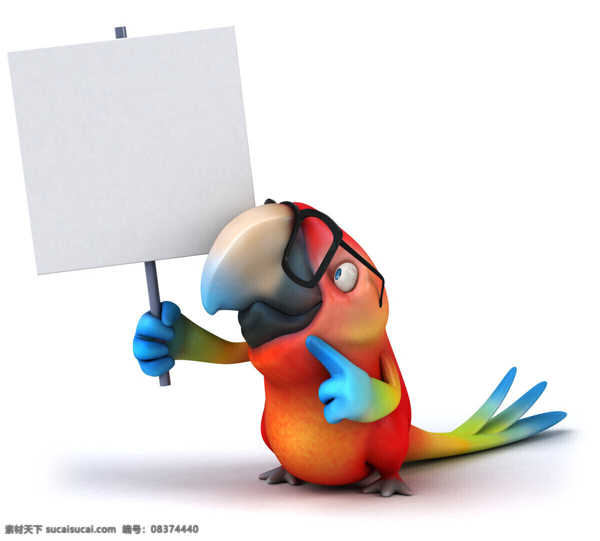 卡通 鹦鹉 广告牌 卡通鹦鹉 3d动物 卡通动物 生物世界