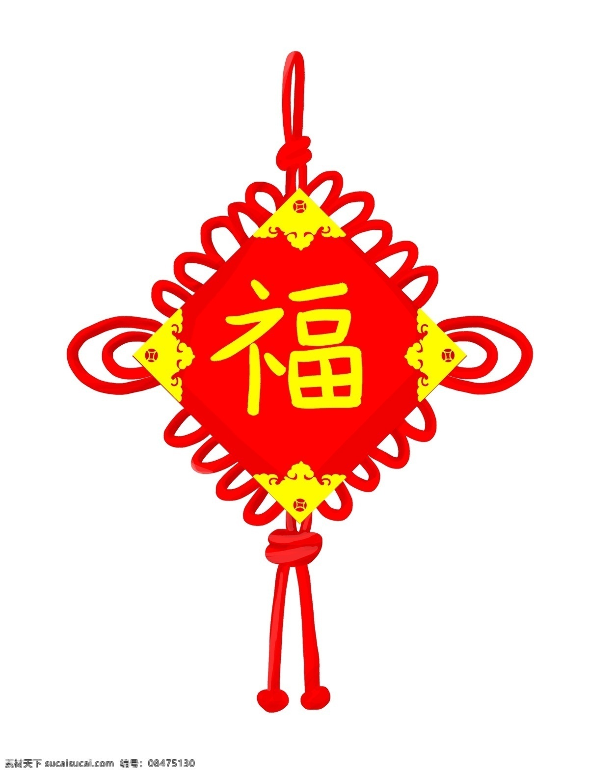 中国结 福字 挂饰 插画 手绘挂饰插画 创意挂饰插画 好看的挂饰 漂亮的挂饰 美丽的挂饰
