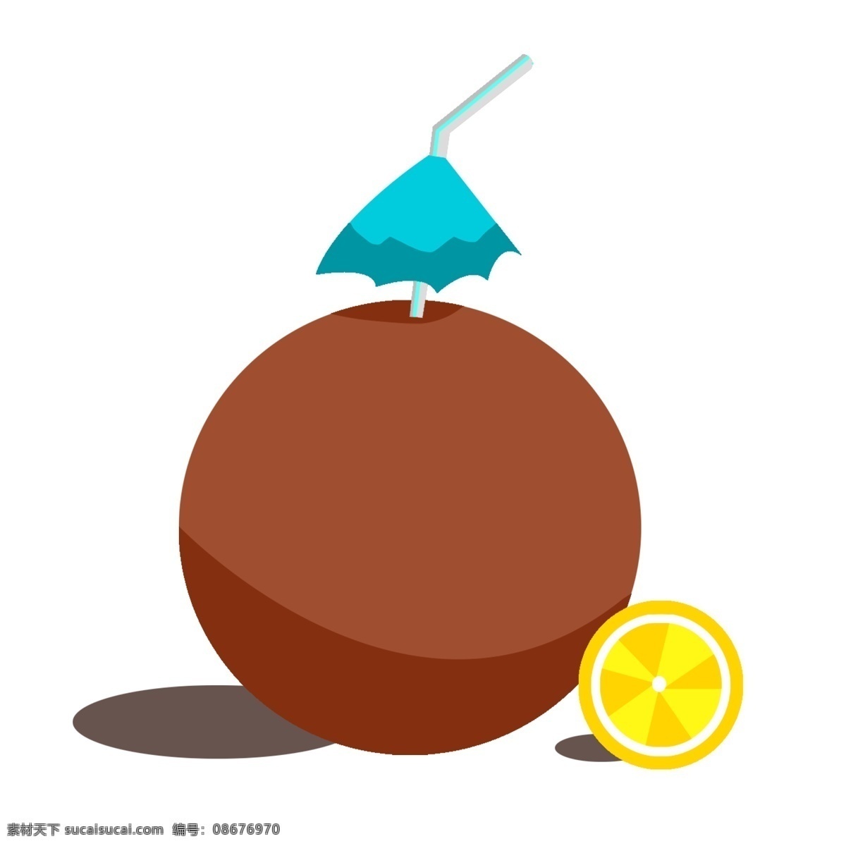 沙滩新鲜椰子 水果 椰子汁 椰子