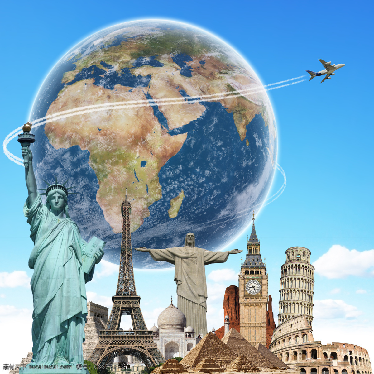 各个 国家 旅游 之地 地球 飞机 著名地方 圣母像 埃菲尔铁塔 斗兽场 钟 其他类别 生活百科