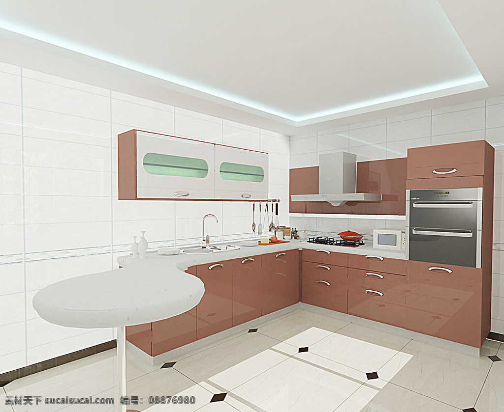 厨卫 橱柜效果图 室内效果图 效果图 橱柜 3d设计 室内模型 max 白色