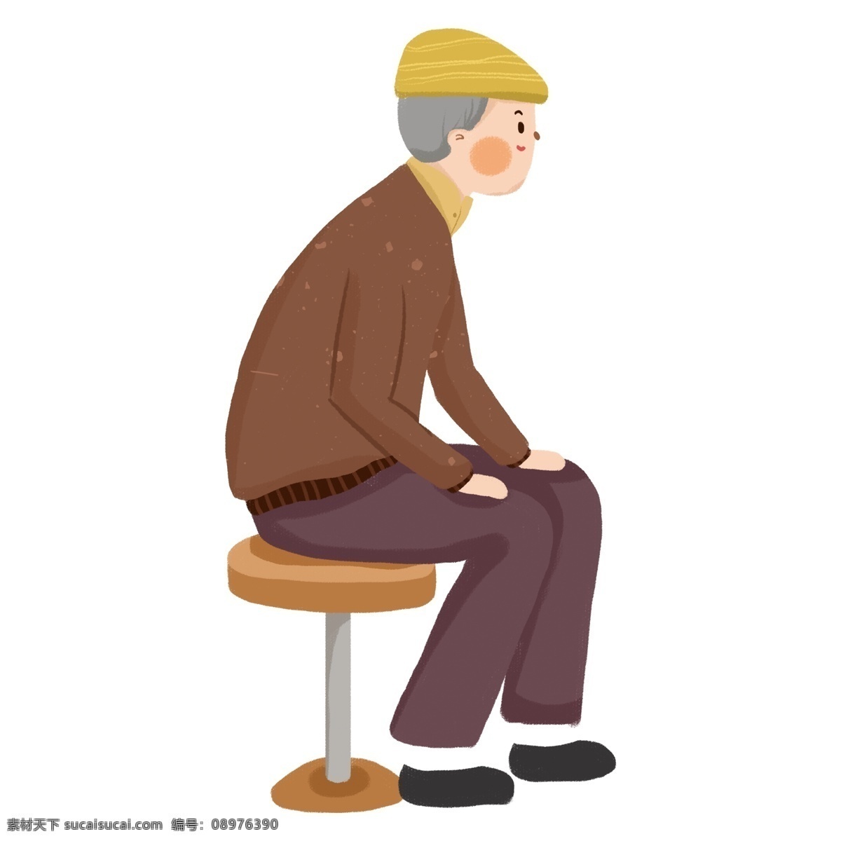 一个 穿着 棉衣 老爷爷 免 抠 图 老人 人物 男人 免抠图 穿着棉衣 可爱的老人