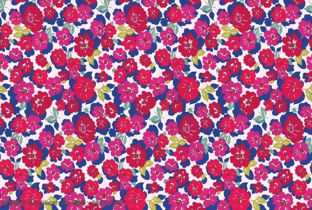 红色碎花 数码印花 红色花 碎花印花 印花素材 小碎花 彩色花 素材设计 扫描 压缩色彩 分层