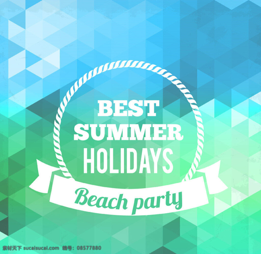 蓝色 夏季 沙滩 派对 海报 矢量图 夏日 海滩