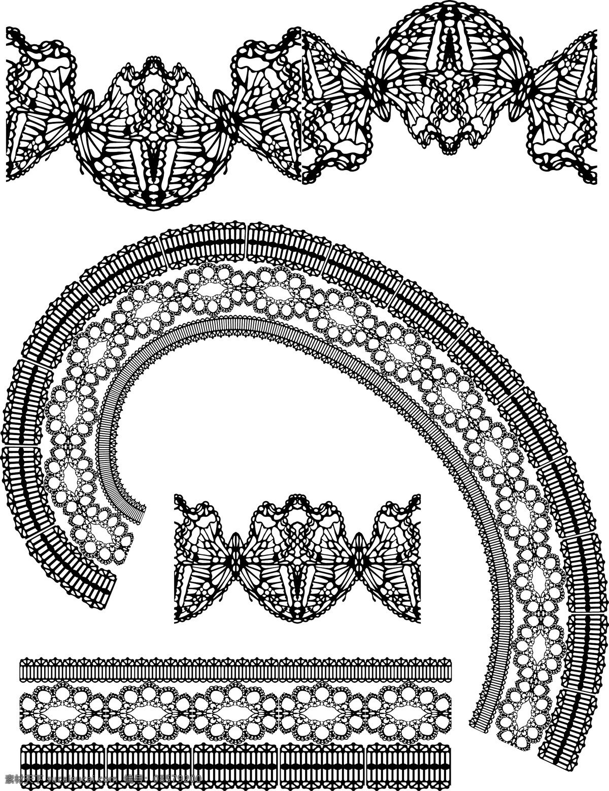 蕾丝 花边 花纹 矢量 模式 矢量花边 卜 矢量图 其他矢量图