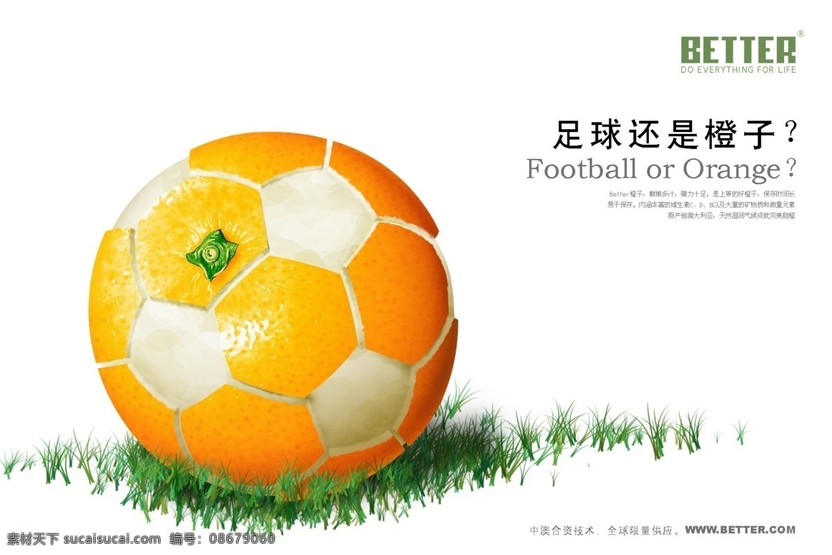 草地 橙子 创意广告 广告设计模板 画册设计 绿地 食品广告 小草 创意 食品 广告包装 模板下载 广告 创意足球 创意橙子 足球 源文件 矢量图 日常生活