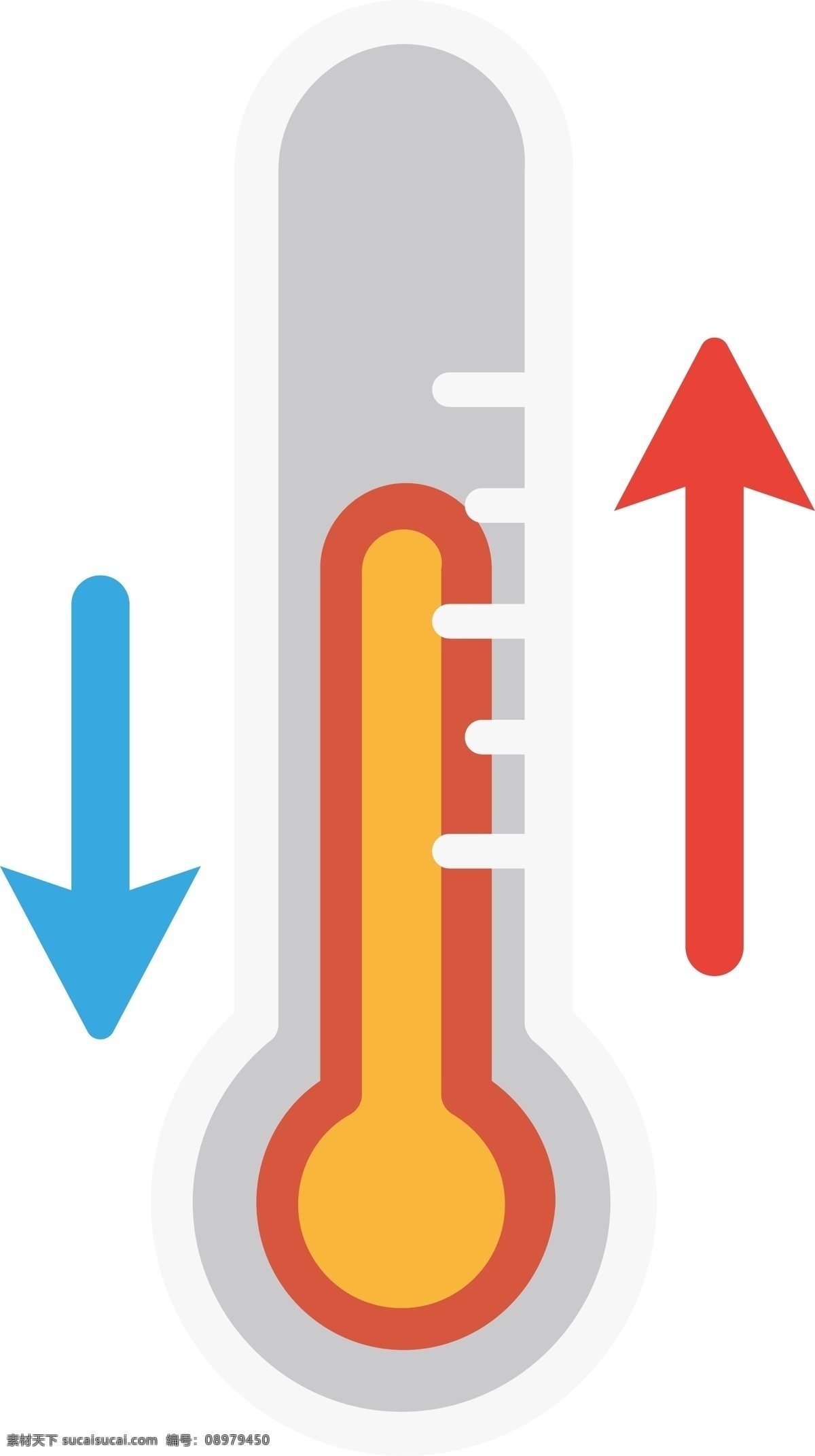 一个 手绘 温度 升降 标志 一个标志 温度计 升温 降温 图标 扁平化