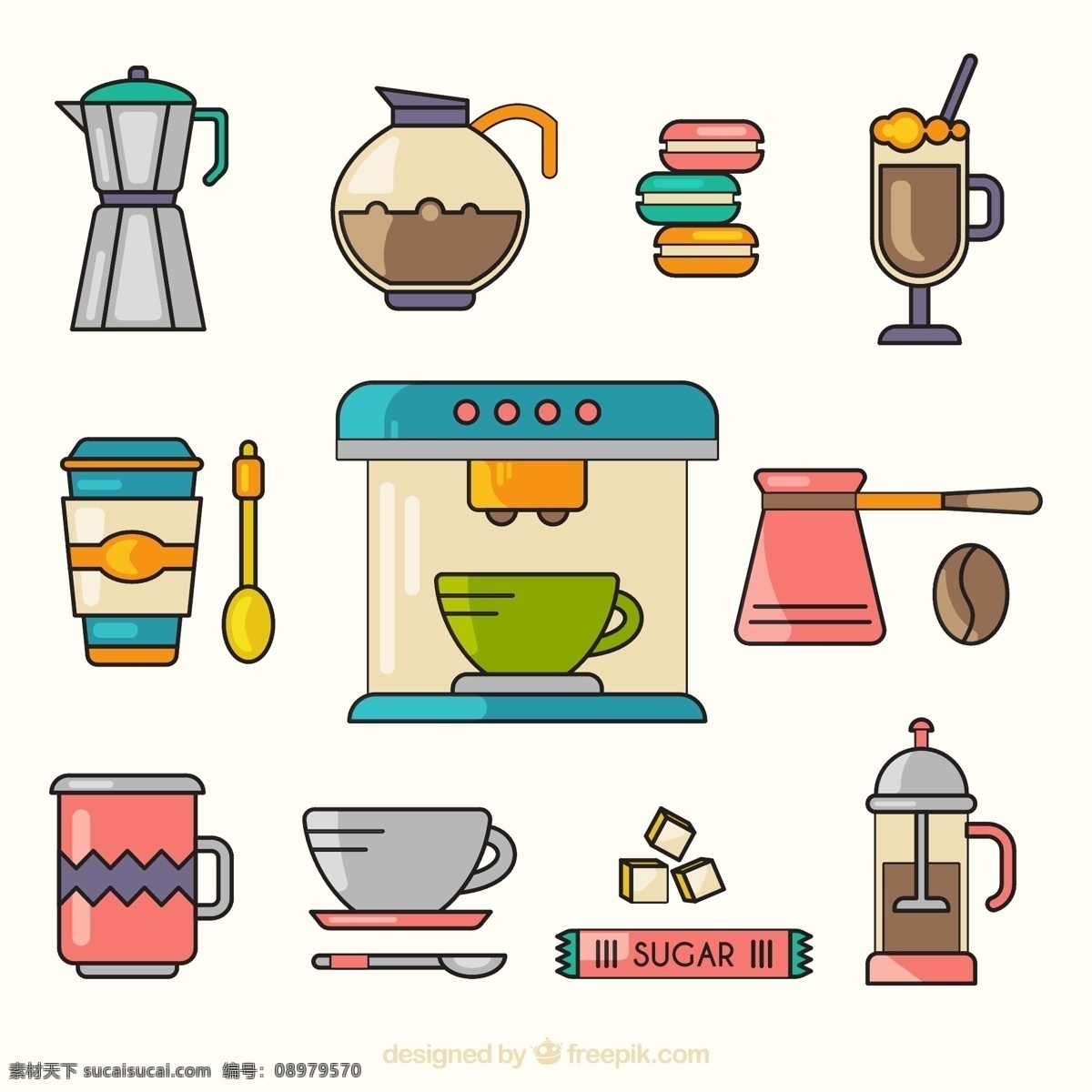 款 咖啡 图标 矢量 咖啡机 咖啡杯 coffee 矢量素材