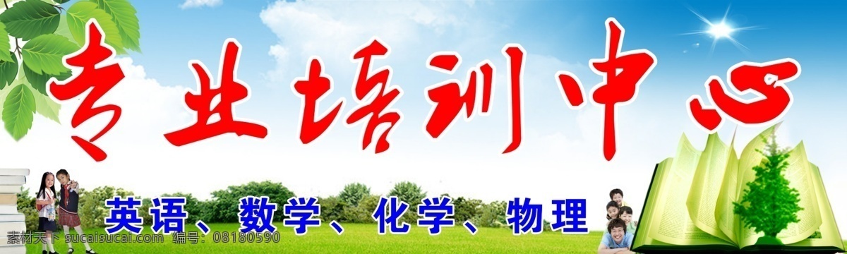 分层 ps设计 草地 大树 辅导 教育 教育培训 蓝天 招牌 培训 学生 书 绿色 师生 专业培训 叶子 源文件 海报 企业文化海报